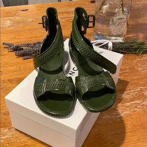 Givenchy Army Green Rubber Sandals